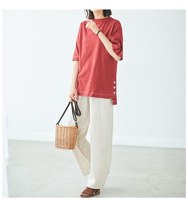 BELLUNA（ベルーナ）の「ひんやりキシリトール加工綿１００％プルオーバー（カットソー）」｜詳細画像