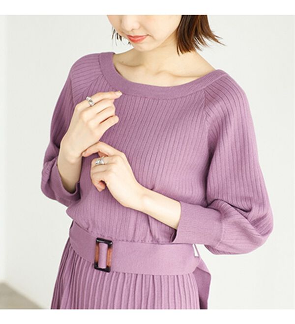 GeeRA（ジーラ）の「前後２ＷＡＹプリーツニットワンピース（ニットワンピース）」｜詳細画像