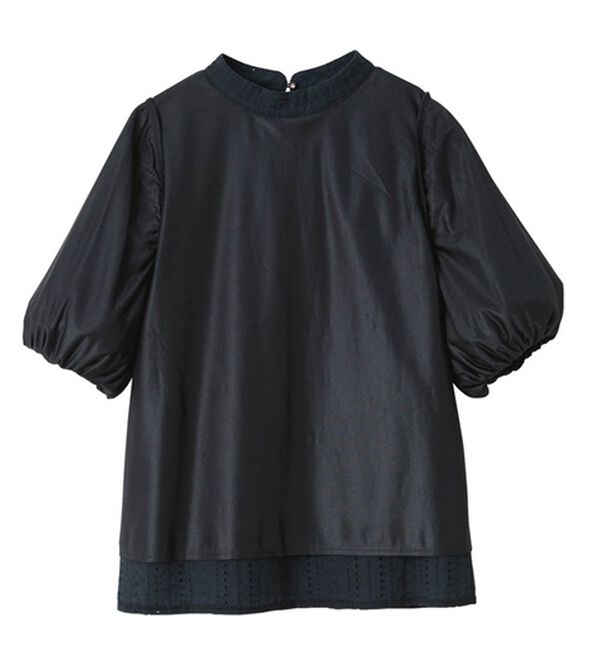 RANAN（ラナン）の「ひんやり！綿１００％ボリューム袖レースブラウス（ブラウス）」｜詳細画像