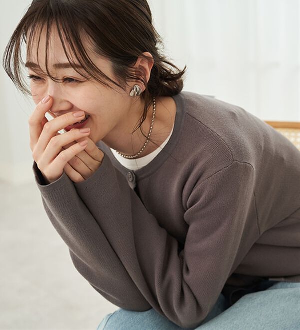 BELLUNA（ベルーナ）の「《ＨｕｇＲｅａｍコットン》やわ編みニットカーディガン（ニットカーディガン）」｜詳細画像