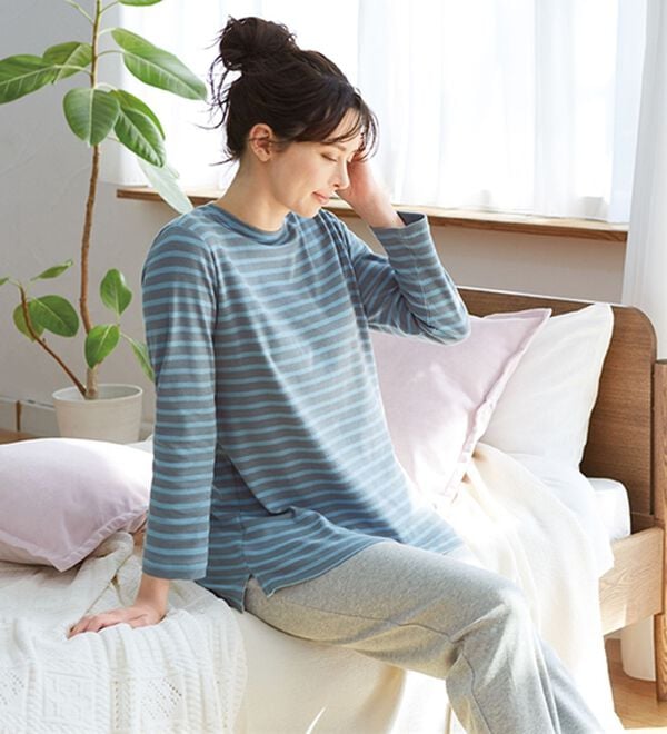 LAVIENNE（ラヴィエンヌ）の「【とろける肌心地】綿１００％やわらかスムースパジャマ（パジャマ・ルームウェア）」｜詳細画像