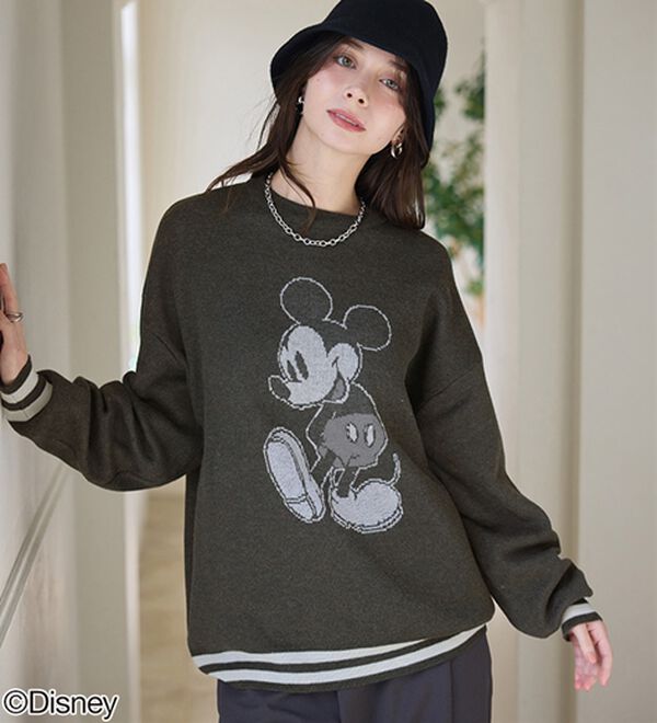 Disney＞【ミッキー】ジャカードゆったりセーター - ベルーナ