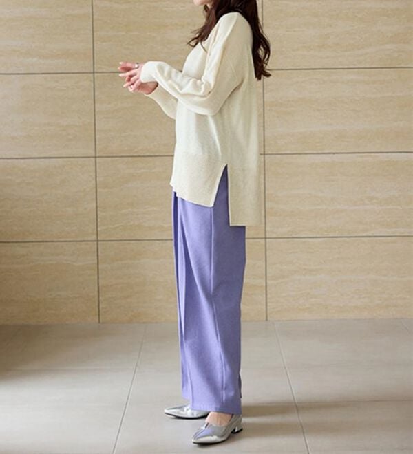 RANAN（ラナン）の「ウール調２タックワイドパンツ（フルレングスパンツ）」｜詳細画像