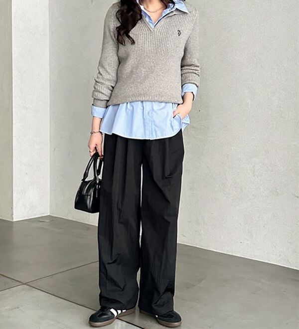 GeeRA（ジーラ）の「さらとろ素材が嬉しい！ダブルタックワイドパンツ（フルレングスパンツ）」｜詳細画像