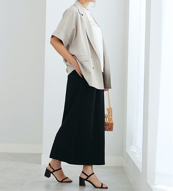 GeeRA（ジーラ）の「【着回し力◎】楽ちんすっきり見え！リブロングスカート（ロングスカート）」｜詳細画像