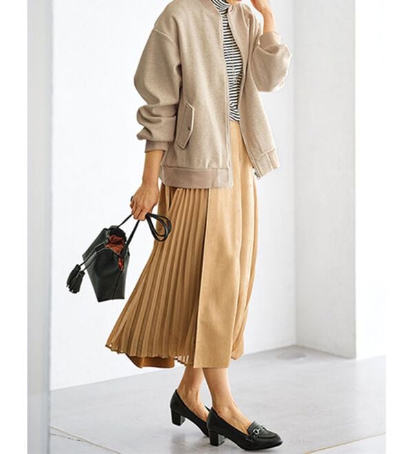 BELLUNA（ベルーナ）の「スエード調プリーツ切替スカート（ミニスカート）」｜詳細画像