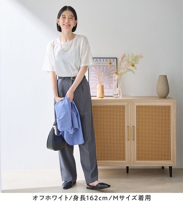 Viola e Viola（ヴィオラ エ ヴィオラ）の「ほんのり透け感綿混セミシアートップス（カットソー）」｜詳細画像