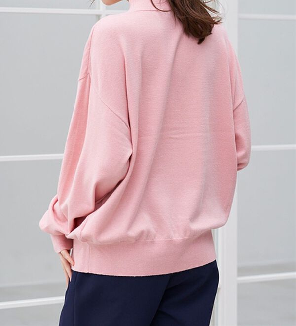 RANAN（ラナン）の「もちもちベーシックニット（Vネック・ハイネック）（ニット・セーター）」｜詳細画像