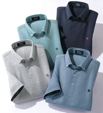 「＜ポロ・ビーシーエス＞上品５分袖ポロシャツ（メンズポロシャツ）」