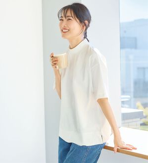 BELLUNA（ベルーナ）の「≪ＨｕｇＲｅａｍコットンＣｏｏｌ≫ひんやりハイネックプルオーバー（カットソー）」｜ホワイト