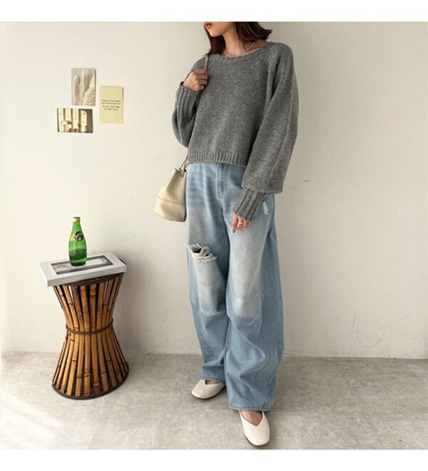 GeeRA（ジーラ）の「ボリュームスリーブショートニット（ニット・セーター）」｜詳細画像