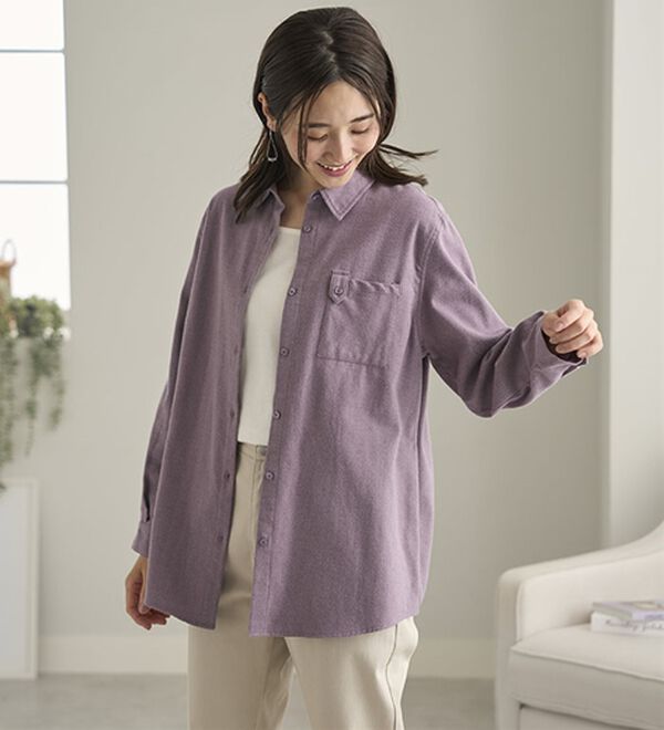 BELLUNA（ベルーナ）の「《ＨｕｇＲｅａｍコットン》ポケットシャツ（シャツ）」｜詳細画像