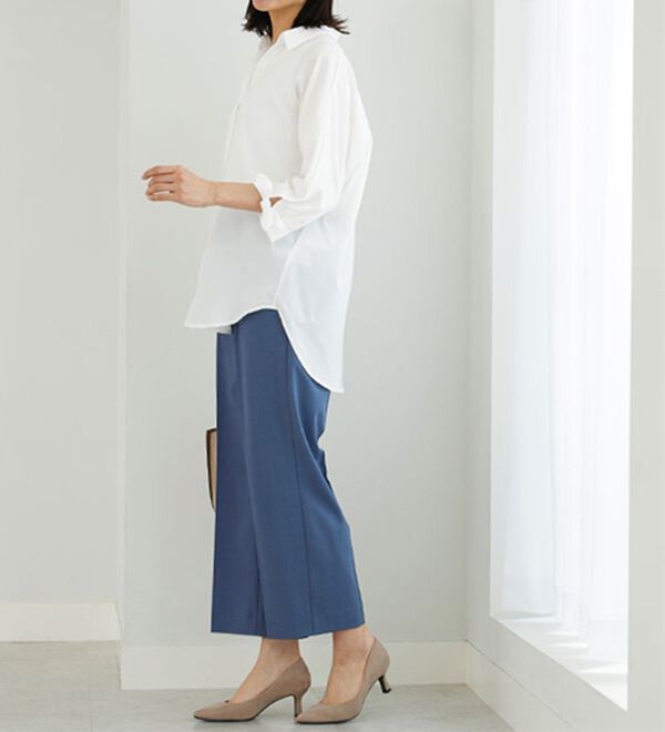 BELLUNA（ベルーナ）の「サラリ美脚見え！タック使いワイドパンツ（ワイドパンツ・ガウチョ）」｜詳細画像