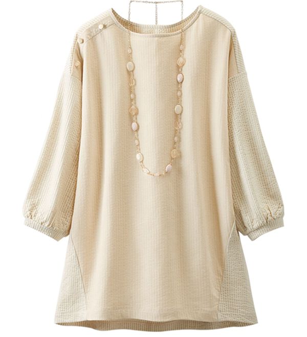 ルフラン（ルフラン）の「【３色組】涼やかサッカータック袖プルオーバー（カットソー）」｜詳細画像