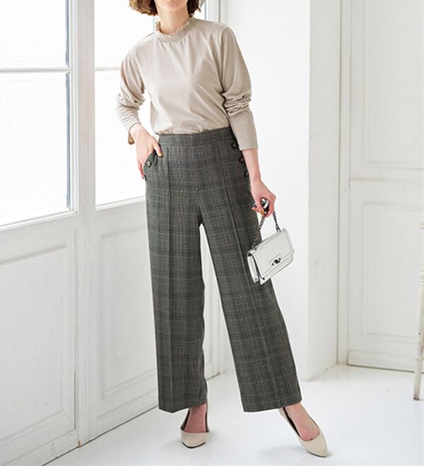 BELLUNA（ベルーナ）の「シャーリング衿ベストアンサンブル（アンサンブル）」｜詳細画像