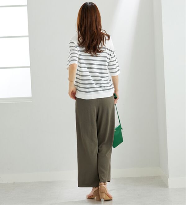 BELLUNA（ベルーナ）の「【快適Ｌａｂ．】お手入れ楽々ビンテージ調素材ワイドパンツ（ワイドパンツ・ガウチョ）」｜詳細画像