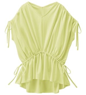 RANAN（ラナン）の「ひんやり！ギャザーデザインカットソー（チュニック）」｜ライム