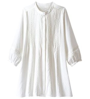 BELLUNA（ベルーナ）の「シアー素材レースピンタックシャツチュニック（チュニック）」｜オフ白