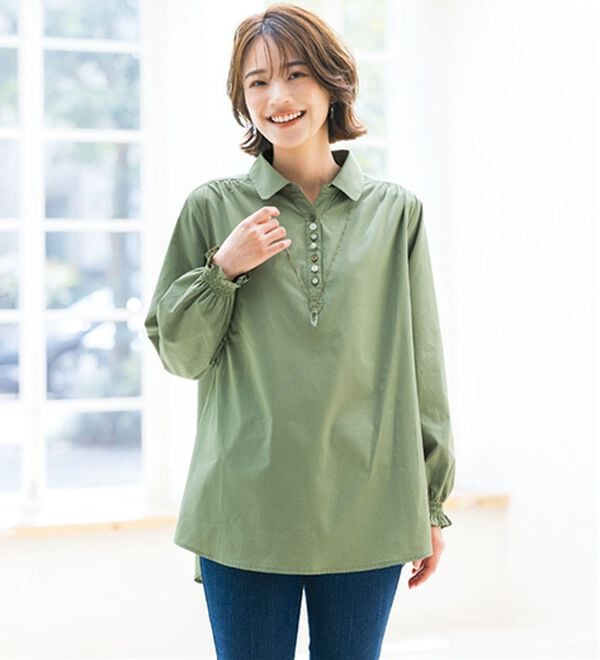 ルフラン（ルフラン）の「【３色組】毎日着たい！綿１００％小花柄ブラウス（ブラウス）」｜詳細画像