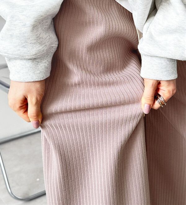 GeeRA（ジーラ）の「ふわふわあったか！裏起毛リブワイドパンツ（フルレングスパンツ）」｜詳細画像