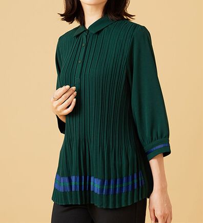 BELLUNA（ベルーナ）の「【Ｌａｇｒｉｌｕａ】配色ライン使いプリーツブラウス（ブラウス）」