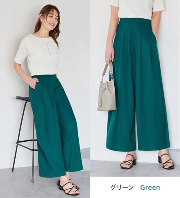 Viola e Viola（ヴィオラ エ ヴィオラ）の「楽ちんきれい美脚ワイドパンツ（ワイドパンツ・ガウチョ）」｜詳細画像