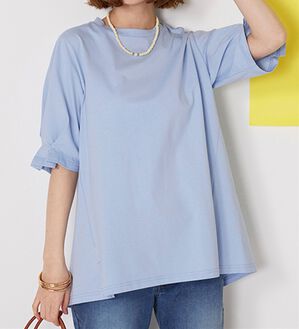 BELLUNA（ベルーナ）の「ひんやり！綿１００％キシリトール加工チュニック（チュニック）」｜ブルー