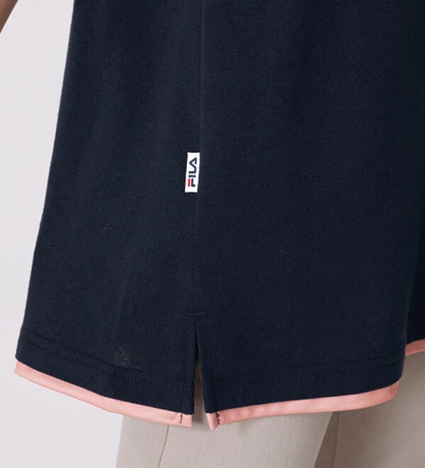 BELLUNA（ベルーナ）の「＜ＦＩＬＡ＞ひんやり！タック使い配色ポロチュニック（ポロシャツ）」｜詳細画像