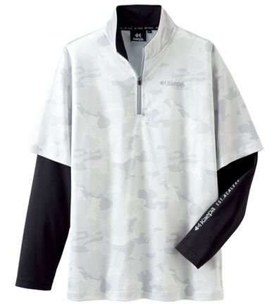 「＜ケイパ＞フェイクレイヤードハーフジップＴシャツ（メンズカットソー）」