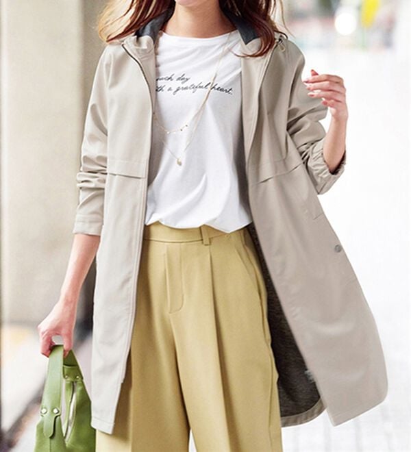 BELLUNA（ベルーナ）の「はっ水加工ボンディング素材ロング丈パーカー（ハーフコート）」｜詳細画像