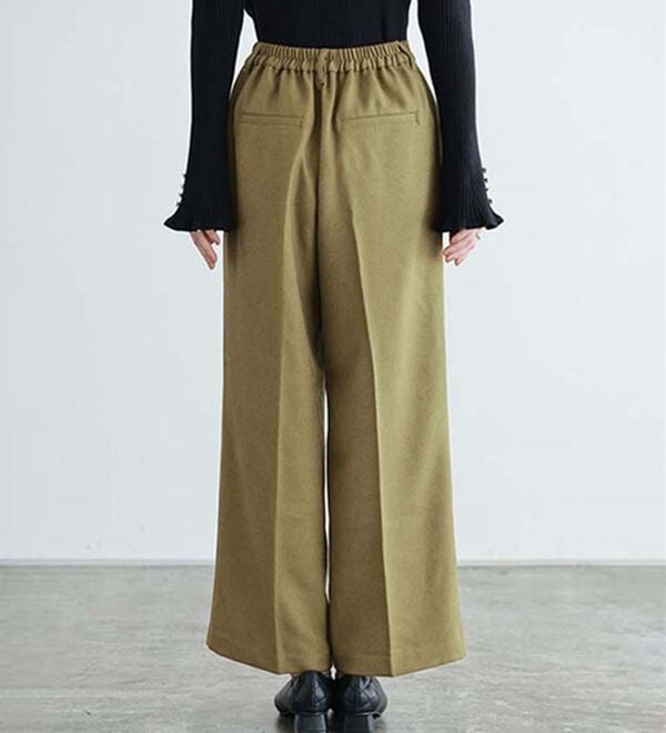 Pierrot（ピエロ）の「大人シルエットウールライクタックワイドパンツ（ワイドパンツ・ガウチョ）」｜詳細画像