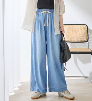 Viola e Viola（ヴィオラ エ ヴィオラ）の「涼やか！軽やか！極薄デニムイージーパンツ（その他パンツ）」｜ライトブルー