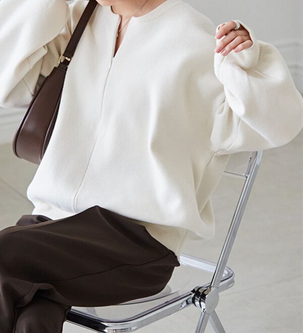 RANAN（ラナン）の「ハーフジップスウェットライクニット（ニット・セーター）」｜詳細画像