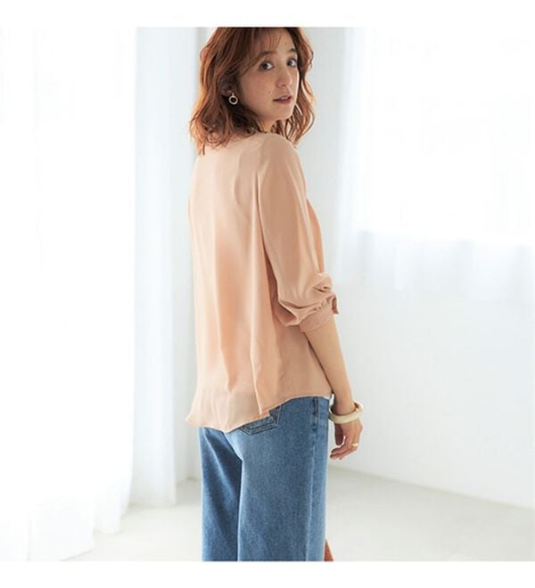 GeeRA（ジーラ）の「シルエットきれい！上品7分袖デザインブラウス（ブラウス）」｜詳細画像