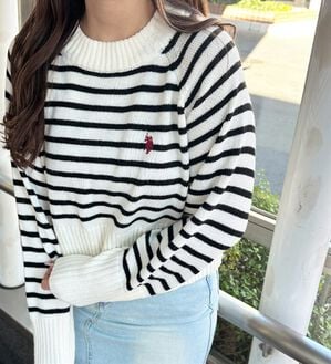 GeeRA（ジーラ）の「【ＵＳ．ＰＯＬＯ　ＡＳＳＮ】ショート丈ニット（ニット・セーター）」｜詳細画像