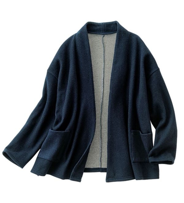VINNO（ヴィノ）の「＜日本製＞ライトウール混カーディガンジャケット（その他カーディガン）」｜ネイビー