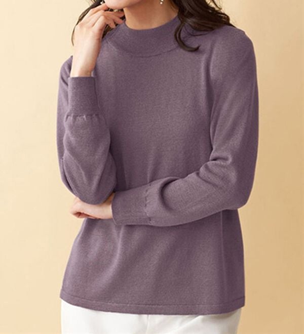 BELLUNA（ベルーナ）の「メリノウール１００％ハイネックセーター（ニット・セーター）」｜詳細画像