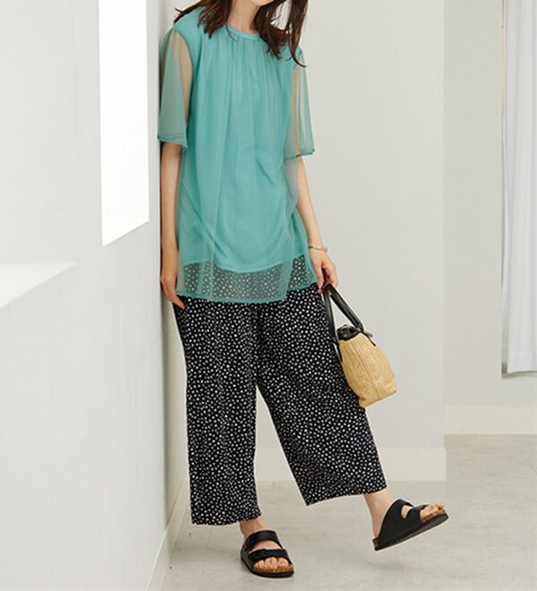 BELLUNA（ベルーナ）の「ふわり涼やか！チュール重ねチュニック（チュニック）」｜詳細画像