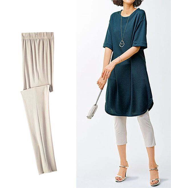 BELLUNA（ベルーナ）の「ヒンヤリ冷感ＵＶ対策レギンス（スパッツ・レギンス）」｜ライトグレー