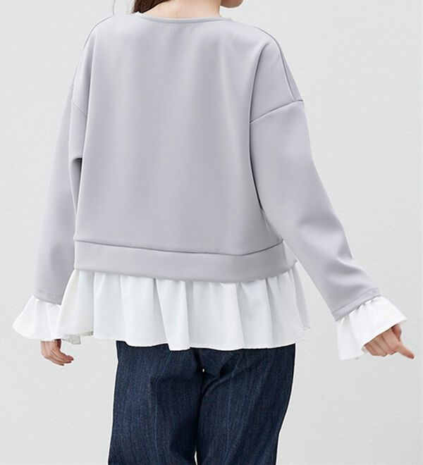 RANAN（ラナン）の「＜ＨＳ＞重ね着風配色フリルプルオーバー（カットソー）」｜詳細画像