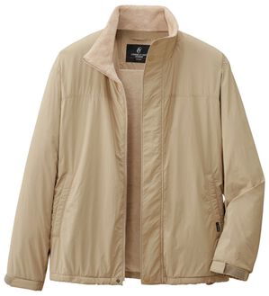 「＜コムルヴァン・オム＞フリース裏地の洗練ライトジャケット（メンズジャケット）」｜ベージュ