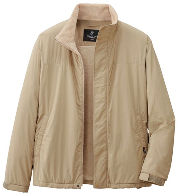 「＜コムルヴァン・オム＞フリース裏地の洗練ライトジャケット（メンズジャケット）」｜ベージュ