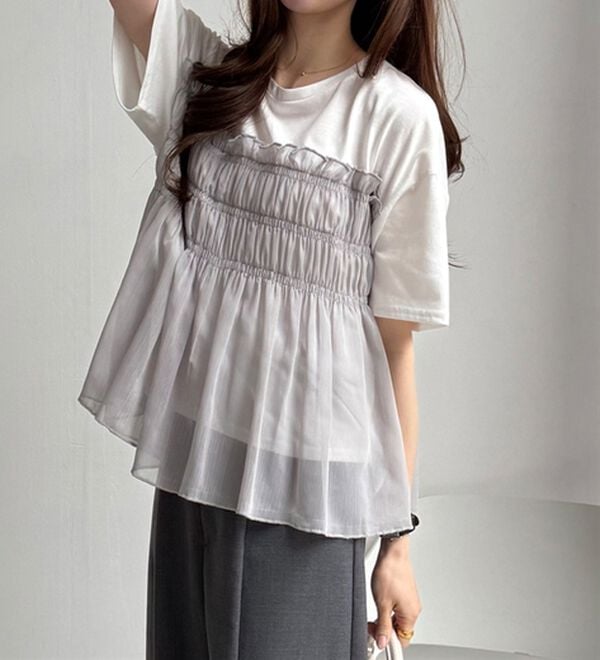 GeeRA（ジーラ）の「シアービスチェドッキングＴシャツ（カットソー）」｜詳細画像