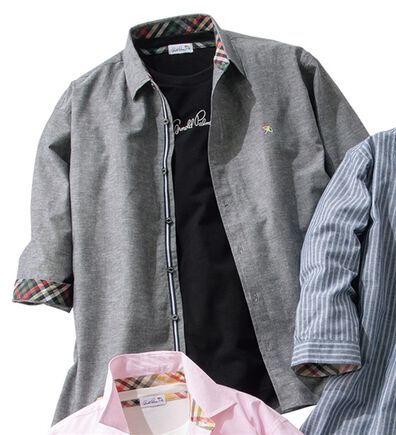 「＜アーノルド　パーマー＞麻入りシャツアンサンブル（メンズシャツ）」