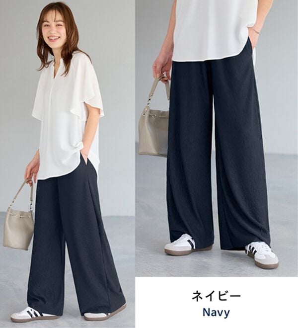 Viola e Viola（ヴィオラ エ ヴィオラ）の「【５つの機能付】丈切れる！楽ちんジャカードパンツ（ワイドパンツ・ガウチョ）」｜詳細画像