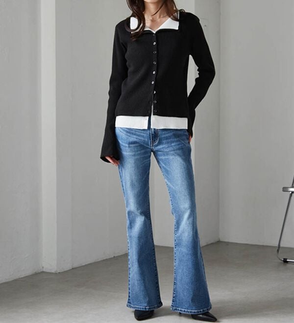 RANAN（ラナン）の「ストレッチフレアデニム（フルレングスパンツ）」｜詳細画像