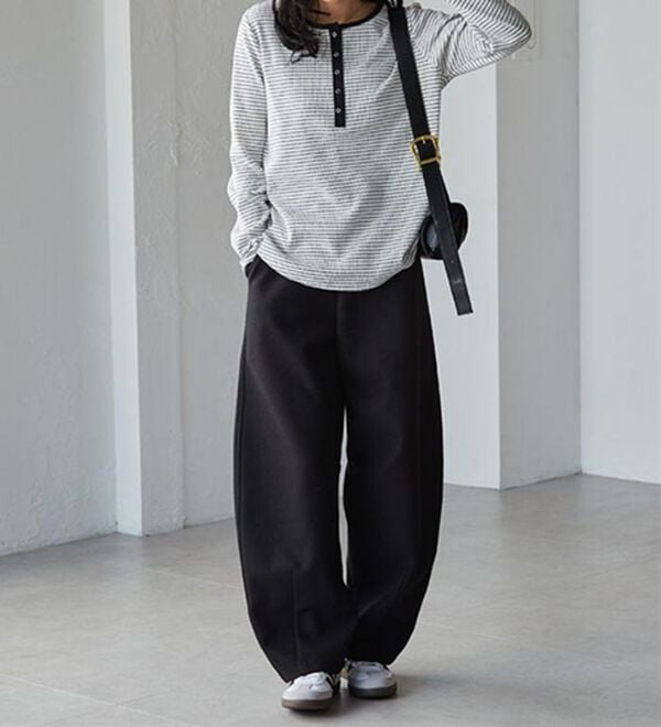 RANAN（ラナン）の「ヘンリーネックワッフルロンＴ（カットソー）」｜詳細画像