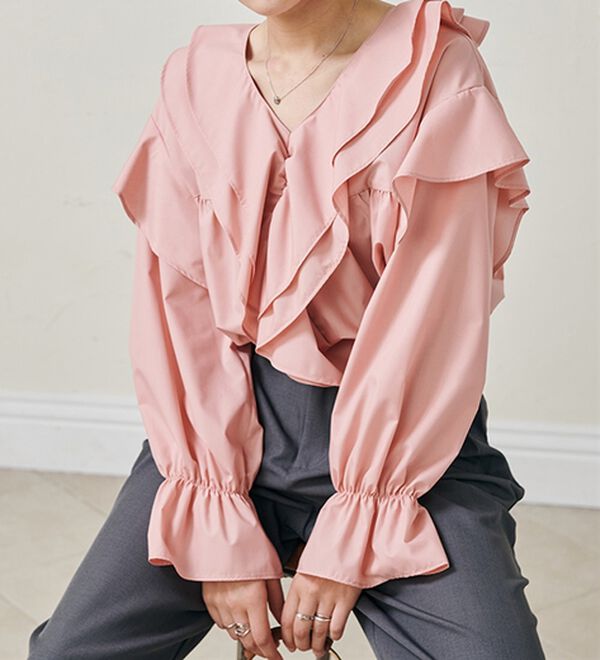 RANAN（ラナン）の「ビッグカラーフリルブラウス（ブラウス）」｜詳細画像