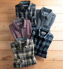 「シンプル＆プラス　フランネルチェックシャツ（メンズシャツ）」