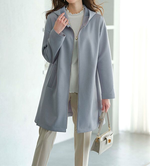 BELLUNA（ベルーナ）の「衿デザインロング丈パーカー（パーカー）」｜詳細画像